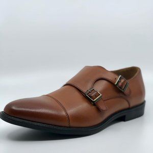 Men's Double Monk Strap Cap Toe Slip On Loafers